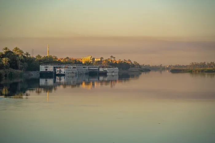 Framed Print : View of reflections in the Nile River at dawn at Al Daba Eya near Luxor, Luxor, Egypt, Africa Framed Print : View of reflections in the Nile River at dawn at Al Daba Eya near Luxor, Luxor, Egypt, Africa