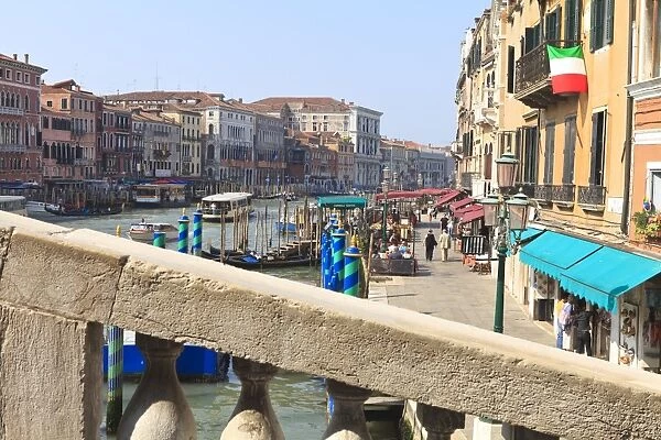 View from the Rialto Bridge, Grand Canal, Venice, UNESCO World Heritage Site