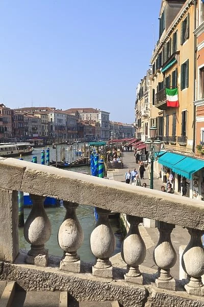 View from the Rialto Bridge, Grand Canal, Venice, UNESCO World Heritage Site