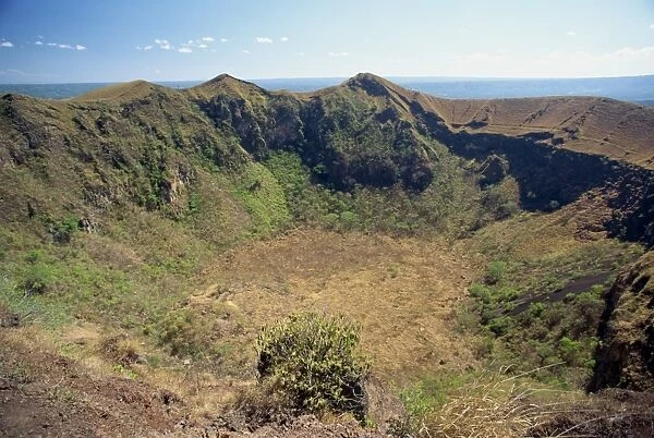 View across the rim of the dormant San Fernando crater of the Volcan Masaya in the Volcan Masay National Park, Nicaragua