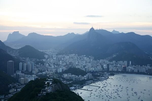 View over Rio de Janeiro seen from the top of the Sugar Loaf Mountain, Rio de Janeiro, Brazil, South America