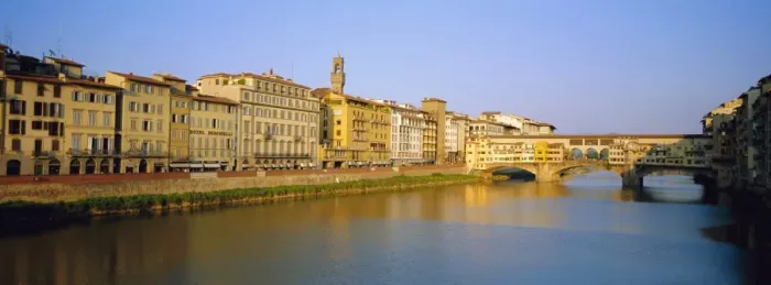 Framed Print : View along River Arno to Ponte Vecchio Framed Print : View along River Arno to Ponte Vecchio