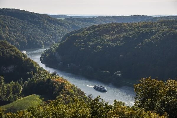 View over the River Danube breakthrough near Weltenburg Monastery, Bavaria, Germany, Europe