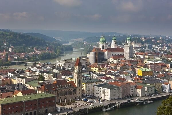 View over the River Danube and Passau, Bavaria, Germany, Europe