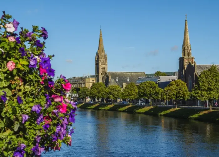 Framed Print : View over the River Ness towards the St. Columba and Free North Churches, Inverness Framed Print : View over the River Ness towards the St. Columba and Free North Churches, Inverness