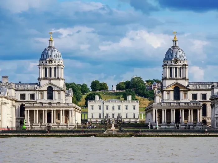 Framed Print : View over River Thames towards The Old Royal Naval College and Greenwich Park, UNESCO World Heritage Site, Greenwich, London, England, United Kingdom, Europe Framed Print : View over River Thames towards The Old Royal Naval College and Greenwich Park, UNESCO World Heritage Site, Greenwich, London, England, United Kingdom, Europe