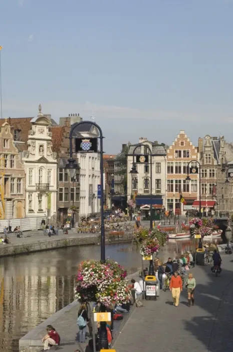 Framed Print : View of the riverside with merchants premises, Ghent, Belgium, Europe Framed Print : View of the riverside with merchants premises, Ghent, Belgium, Europe