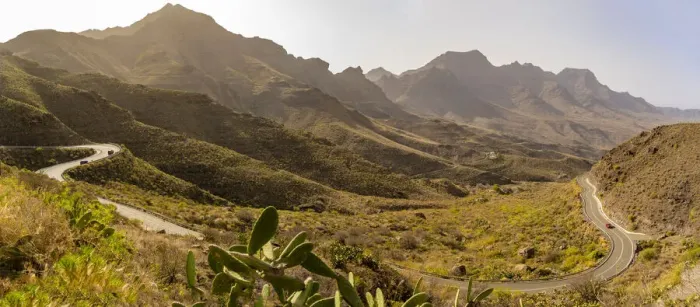 Framed Print : View of road and flora in mountainous landscape near Tasarte, Gran Canaria, Canary Islands, Spain, Atlantic, Europe Framed Print : View of road and flora in mountainous landscape near Tasarte, Gran Canaria, Canary Islands, Spain, Atlantic, Europe