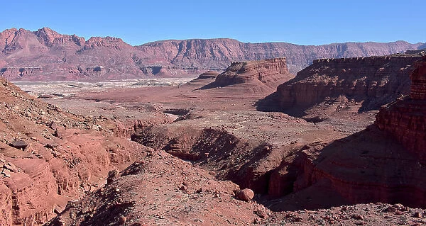 View of a rock formation called Cathedral Rock from within Chocolate Canyon, Glen Canyon Recreation Area, Arizona, United States of America, North America