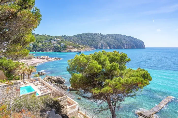 Framed Print : View of rocky shoreline and turquoise sea at Camp de Mar, Camp de Mar, Majorca, Balearic Islands, Spain, Mediterranean, Europe Framed Print : View of rocky shoreline and turquoise sea at Camp de Mar, Camp de Mar, Majorca, Balearic Islands, Spain, Mediterranean, Europe