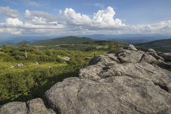 View from one of the many rocky summits of Grayson Highlands State Park, Virginia