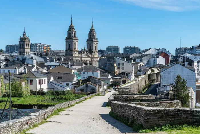 Framed Print : View from the Roman wall of Lugo and its Cathedral, UNESCO World Heritage Site, Lugo, Galicia, Spain, Europe Framed Print : View from the Roman wall of Lugo and its Cathedral, UNESCO World Heritage Site, Lugo, Galicia, Spain, Europe