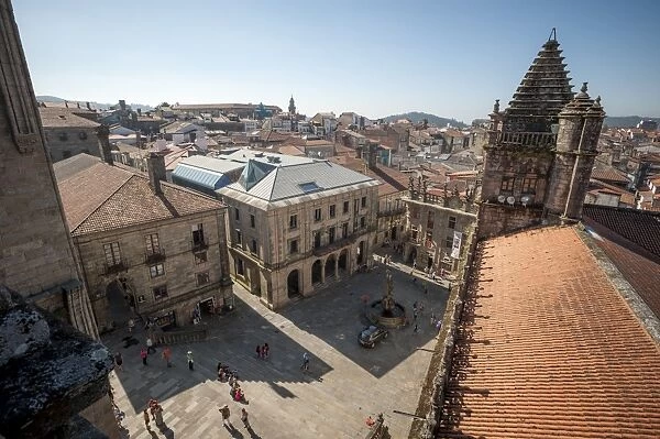 View from the roof of the Cathedral of Santiago de Compostela, UNESCO World Heritage Site