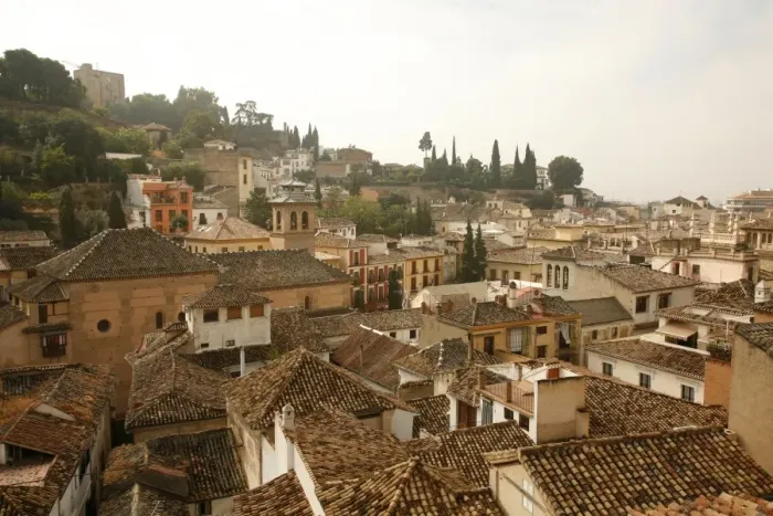 Framed Print : View over the rooftops in the Albayzin, Granada, Andalucia, Spain, Europe
