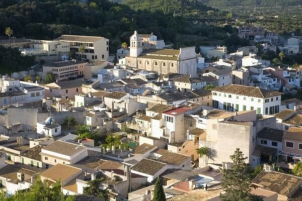 View over rooftops from the castle battlements, Capdepera, Mallorca, Balearic Islands