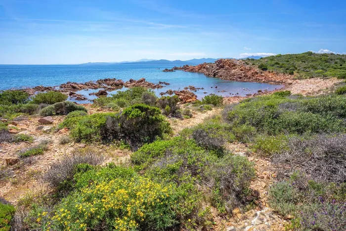 Framed Print : View of rugged coastline from Capo Coda Cavallo, Sardinia, Italy, Mediterranean, Europe Framed Print : View of rugged coastline from Capo Coda Cavallo, Sardinia, Italy, Mediterranean, Europe