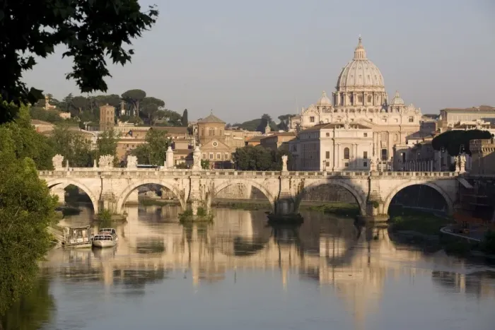 Framed Print : A view of the S. Angelo bridge on the Tiber River, Rome, Lazio, Italy, Europe Framed Print : A view of the S. Angelo bridge on the Tiber River, Rome, Lazio, Italy, Europe