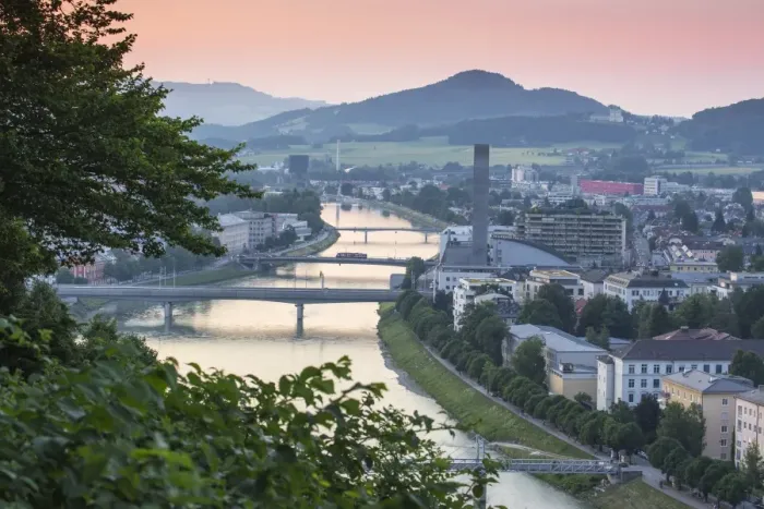 Framed Print : View of Salzach River, Salzburg, Austria, Europe Framed Print : View of Salzach River, Salzburg, Austria, Europe