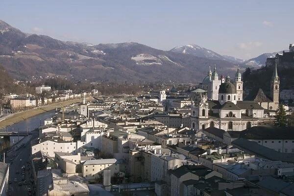 View of Salzburg from the Monchsberg, Salzburg, Austria, Europe