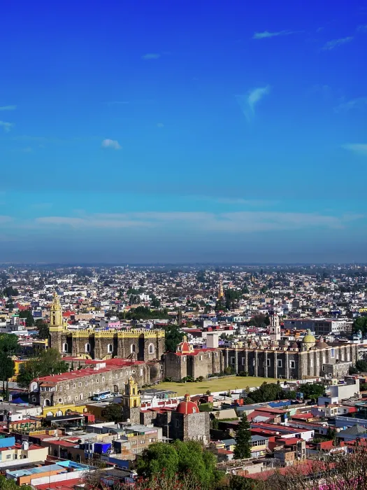 Framed Print : View towards the San Gabriel Franciscan Convent, Cholula, Puebla State, Mexico