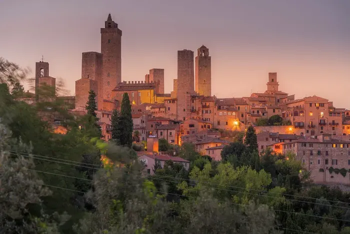 Framed Print : View of San Gimignano skyline at dusk, San Gimignano, UNESCO World Heritage Site, Province of Siena, Tuscany, Italy, Europe Framed Print : View of San Gimignano skyline at dusk, San Gimignano, UNESCO World Heritage Site, Province of Siena, Tuscany, Italy, Europe