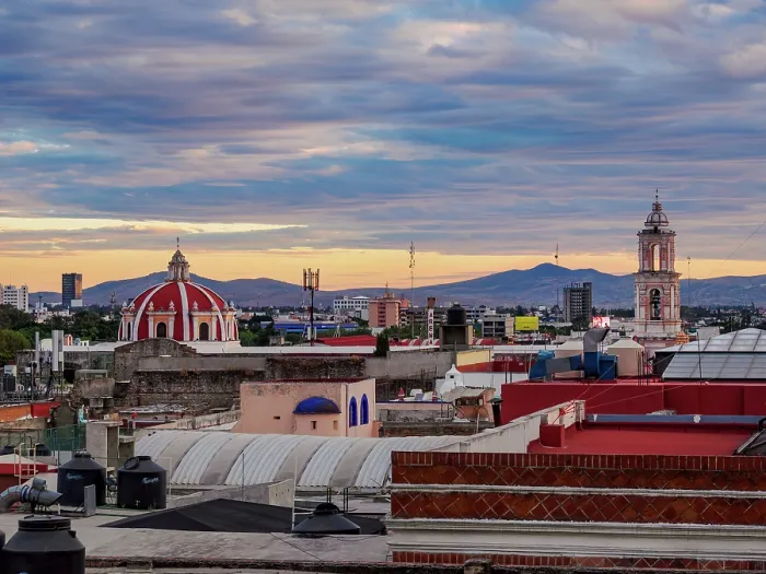 Framed Print : View towards the San Jeronimo Church at sunset, City of Puebla, Puebla State, Mexico Framed Print : View towards the San Jeronimo Church at sunset, City of Puebla, Puebla State, Mexico