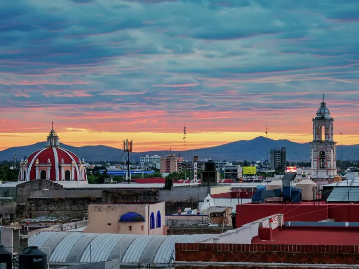 Framed Print : View towards the San Jeronimo Church at sunset, City of Puebla, Puebla State, Mexico Framed Print : View towards the San Jeronimo Church at sunset, City of Puebla, Puebla State, Mexico
