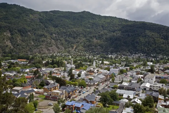 Framed Print : View over San Martin de Los Andes, Patagonia, Argentina, South America Framed Print : View over San Martin de Los Andes, Patagonia, Argentina, South America