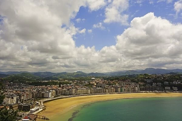 View of San Sebastian from Monte Urgull, Basque Country, Spain, Europe