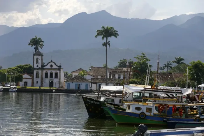 Framed Print : View over Santa Rita church and the harbour, Parati, Rio de Janeiro State, Brazil, South America Framed Print : View over Santa Rita church and the harbour, Parati, Rio de Janeiro State, Brazil, South America