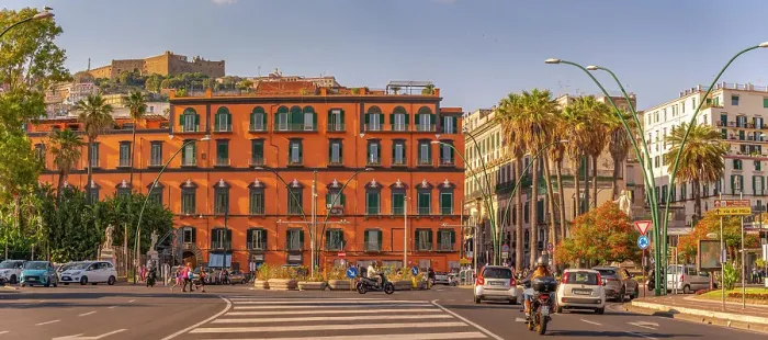 Framed Print : View of Sant'Elmo Castle and architecture in Piazza della Vittoria, Naples, Campania, Italy, Europe Framed Print : View of Sant'Elmo Castle and architecture in Piazza della Vittoria, Naples, Campania, Italy, Europe