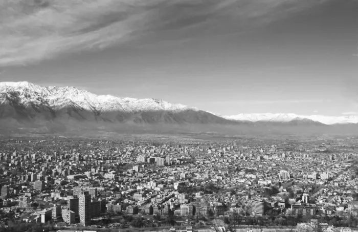 Framed Print : View over Santiago, capital of Chile, South America Framed Print : View over Santiago, capital of Chile, South America