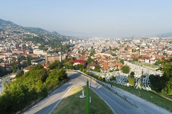 View of Sarajevo from Yellow Bastion, Sarajevo, Bosnia and Herzegovina, Europe