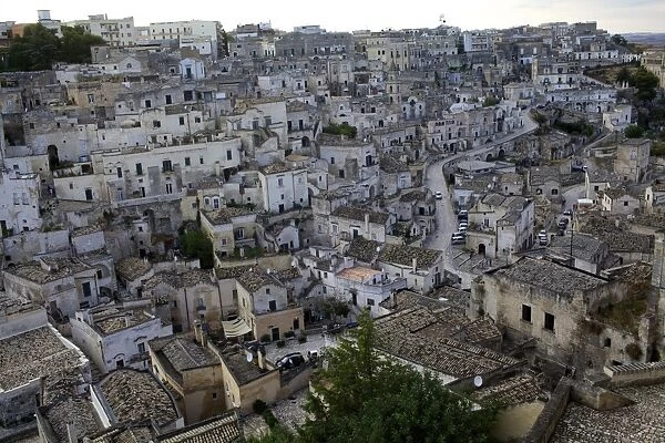 View over the Sassi of Matera in Basilicata, Italy, Europe