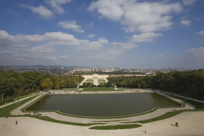 Framed Print : View of Schonbrunn Palace, UNESCO World Heritage Site, from the Gloriette Framed Print : View of Schonbrunn Palace, UNESCO World Heritage Site, from the Gloriette