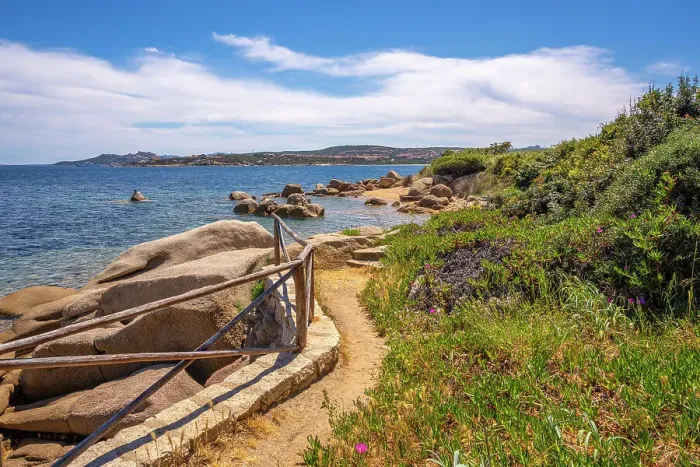 Framed Print : View of sea and coast towards La Maddalena from near Porto Rafael, Sardinia, Italy, Mediterranean, Europe