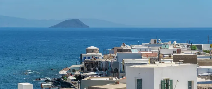 Framed Print : View of sea and whitewashed buildings and rooftops of Mandraki, Mandraki, Nisyros, Dodecanese, Greek Islands, Greece, Europe Framed Print : View of sea and whitewashed buildings and rooftops of Mandraki, Mandraki, Nisyros, Dodecanese, Greek Islands, Greece, Europe
