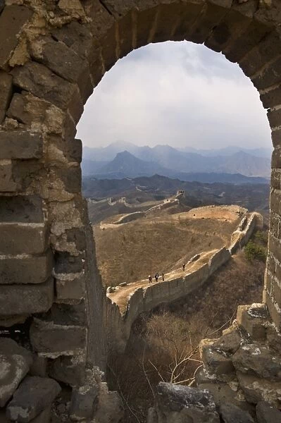 View of a section of the Great Wall, UNESCO World Heritage Site, between Jinshanling