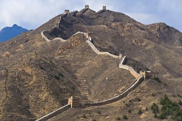 View of a section of the Great Wall, UNESCO World Heritage Site, between Jinshanling