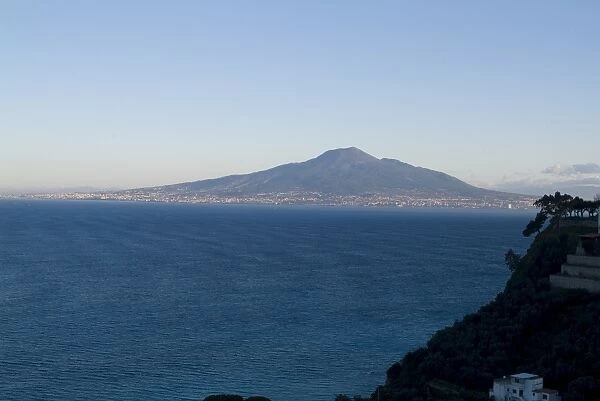 View from Seiano overlooking Bay of Naples and Mount Vesuvius