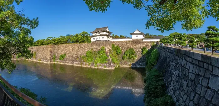 Framed Print : View of Sengan-yagura Turret and moat at Osaka Castle (Osaka-jo) on a sunny day, Chuo Ward, Osaka, Honshu, Japan Framed Print : View of Sengan-yagura Turret and moat at Osaka Castle (Osaka-jo) on a sunny day, Chuo Ward, Osaka, Honshu, Japan