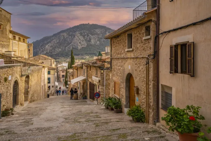 Framed Print : View of shop on the Calvary Steps in the old town of Pollenca, Pollenca, Majorca, Balearic Islands, Spain, Mediterranean, Europe Framed Print : View of shop on the Calvary Steps in the old town of Pollenca, Pollenca, Majorca, Balearic Islands, Spain, Mediterranean, Europe