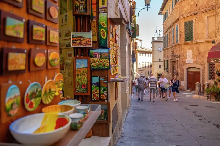 Framed Print : View of shops and shoppers in narrow street in Montepulciano, Montepulciano, Province of Siena, Tuscany, Italy, Europe Framed Print : View of shops and shoppers in narrow street in Montepulciano, Montepulciano, Province of Siena, Tuscany, Italy, Europe
