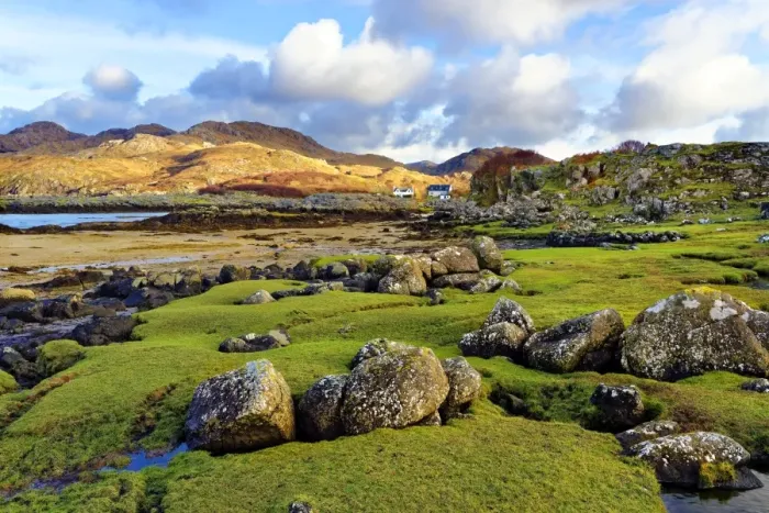 Framed Print : A view of the shore and hills of Portuairk, Sanna Bay along the Ardnamurchan coast Framed Print : A view of the shore and hills of Portuairk, Sanna Bay along the Ardnamurchan coast