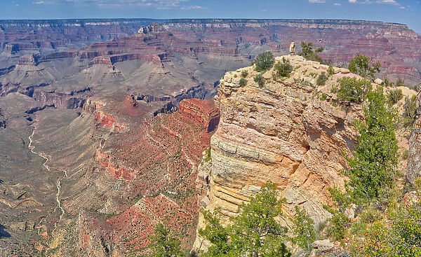 View of Shoshone Point on the south rim of the Grand Canyon from the west side of