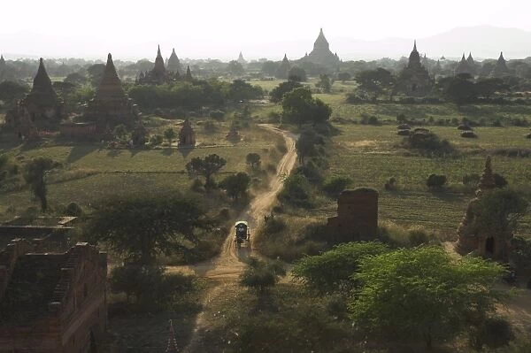 View from the Shwesandaw Paya of the extensive site of Bagan (Pagan) archaeological zone