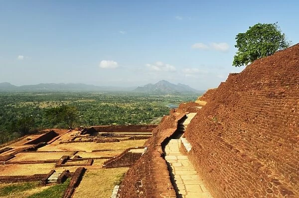 View from top of Sigiriya (Lion Rock), UNESCO World Heritage Site, Sri Lanka, Asia
