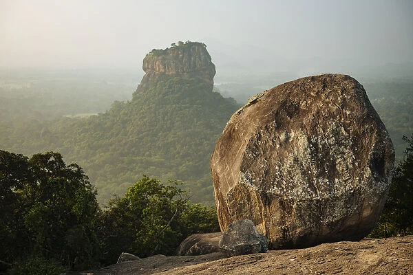 View of Sigiriya from Pidurangula at dawn, Central Province, Sri Lanka, Asia