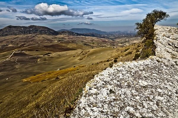 View from the site of Acinipo (Ronda La Vieja) near Ronda, Andalucia, Spain, Europe