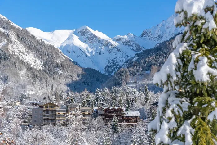 Framed Print : View of snow covered trees, mountains and Courmayeur from Dolonne in winter, Courmayeur, Aosta Valley, Italian Alps, Italy Framed Print : View of snow covered trees, mountains and Courmayeur from Dolonne in winter, Courmayeur, Aosta Valley, Italian Alps, Italy